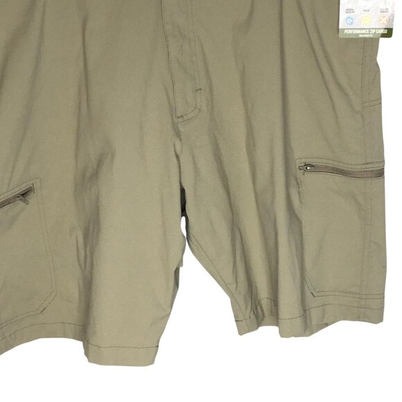 Wrangler Shorts Mens 40 Khaki Performance Zip Cargo 10 Inseam UPF 50 Wicking - Picture 3 of 16